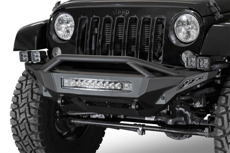 Addictive Desert Designs 07-18 Jeep Wrangler JK Stealth Fighter Front Bumper w/ Top Hoop F951392080103 Main Image