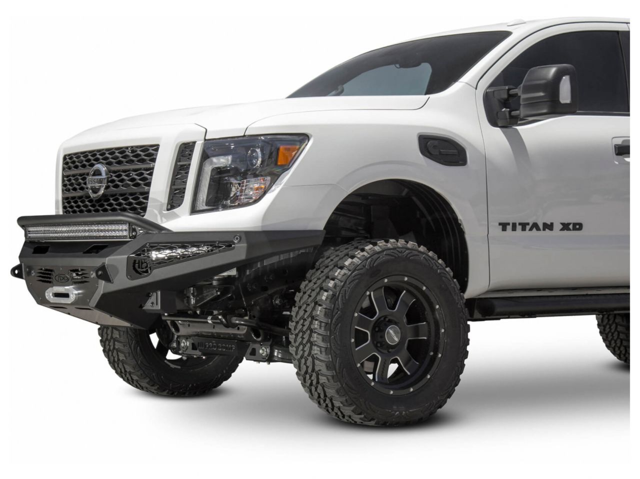Addictive Desert Designs 2016-Up Nissan Titan XD HoneyBadger Winch Front Bumper w/Sensors