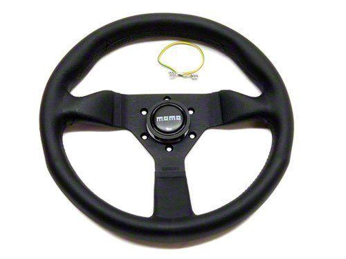 Momo Monte Carlo Black Leather Red Stitch Steering Wheel 320mm