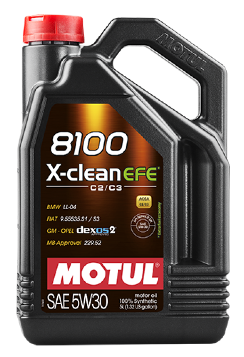 Motul 5L Synthetic Engine Oil 8100 5W30 X-Clean EFE 109471