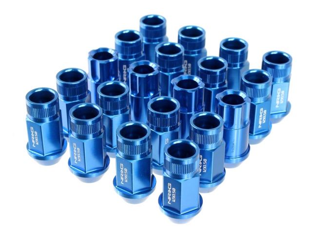 NRG Extended Racing M12 x 1.5 Lug Nut Set Blue