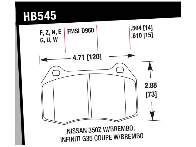 Hawk Hps Front Brake Pads - 350Z w/ Brembo Calipers
