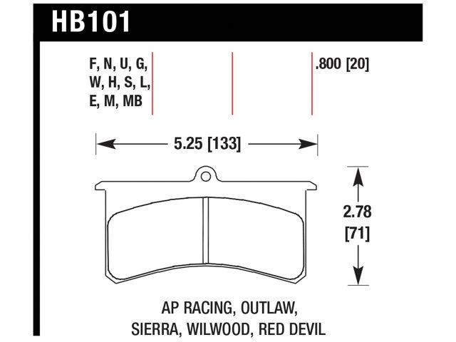 Hawk Brake Pads HB101MB.775 Item Image