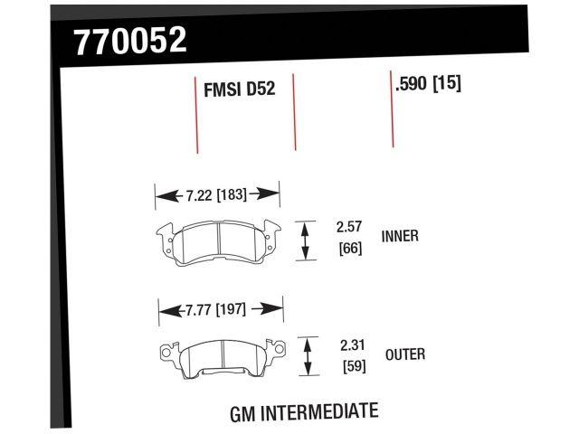 Hawk Brake Pads 770052 Item Image