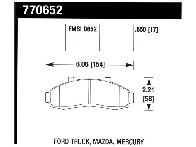 Hawk Brake Pads 770652 Item Image