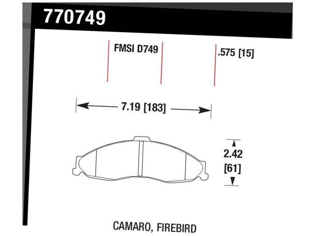 Hawk Brake Pads 770749 Item Image