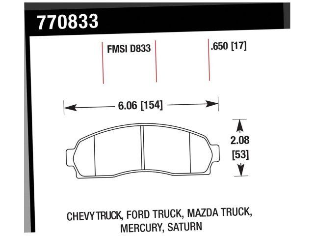 Hawk Brake Pads 770833 Item Image