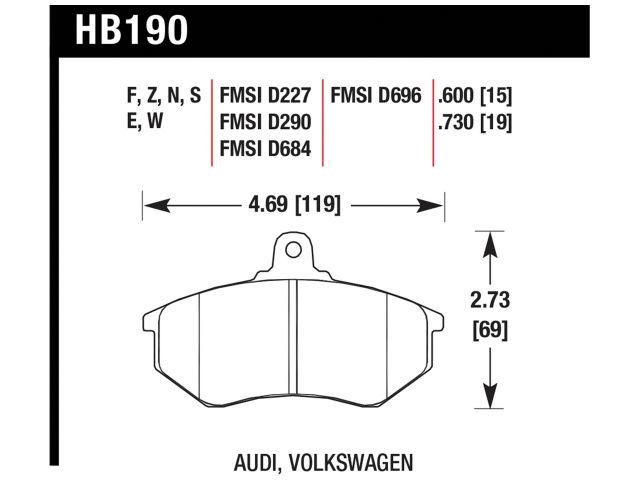Hawk Brake Pads HB190EE.600 Item Image