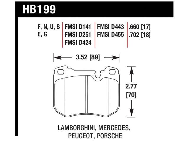 Hawk Brake Pads HB199EE.702 Item Image