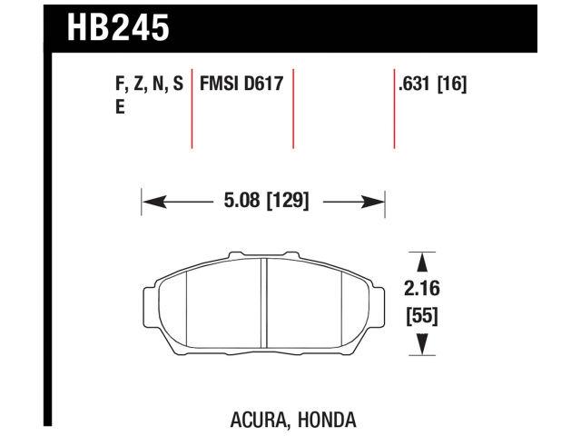 Hawk Brake Pads HB245EE.631 Item Image