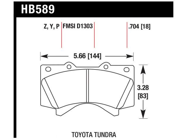 Hawk Brake Pads HB589R.704 Item Image