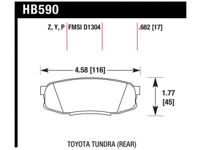 Hawk Brake Pads HB590R.682 Item Image