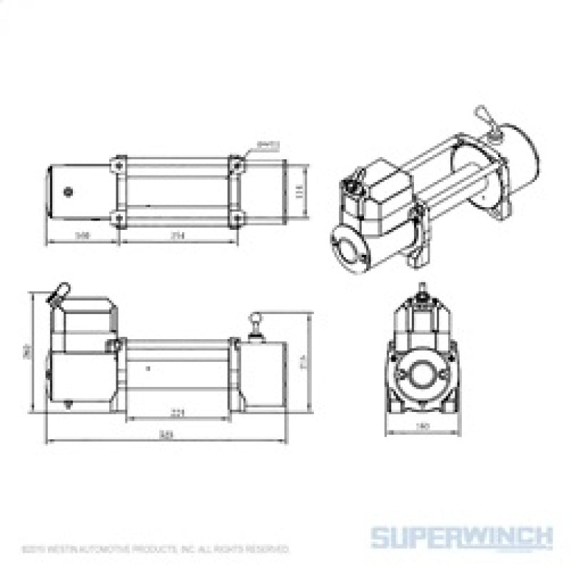 Superwinch 8500 LBS 12 VDC 5/16in x 95ft Steel Rope LP8500 Winch 1585202
