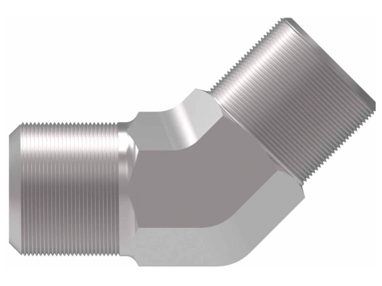 Aeroquip Nickel-Plated; 45 deg. Male Elbow; AN Flare To Pipe; -06AN To 1/4in. D