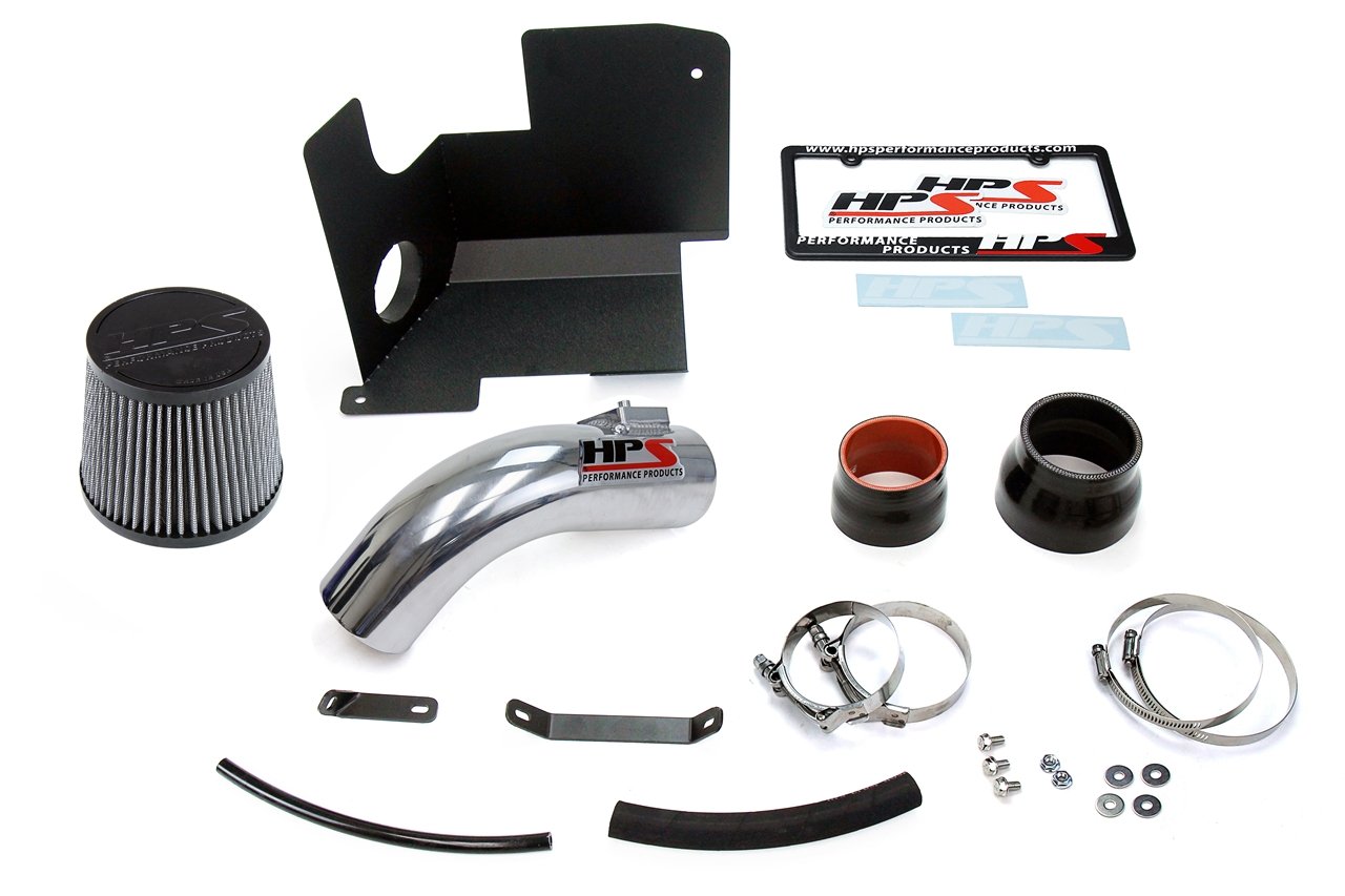 HPS Shortram Air Intake Kit 2012-2015 Honda Civic Si 2.4L, Includes Heat Shield, Polish