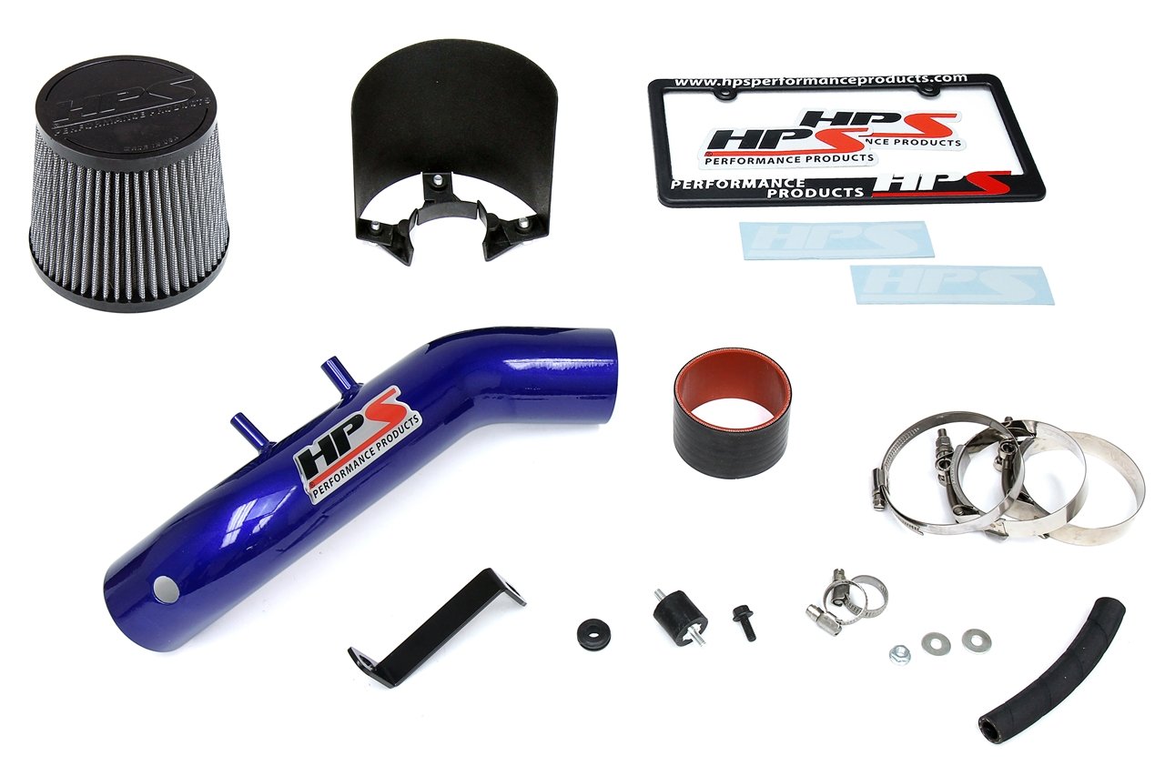 HPS Shortram Air Intake Kit 2003-2006 Honda Accord 2.4L without MAF Sensor, Includes Heat Shield, Blue