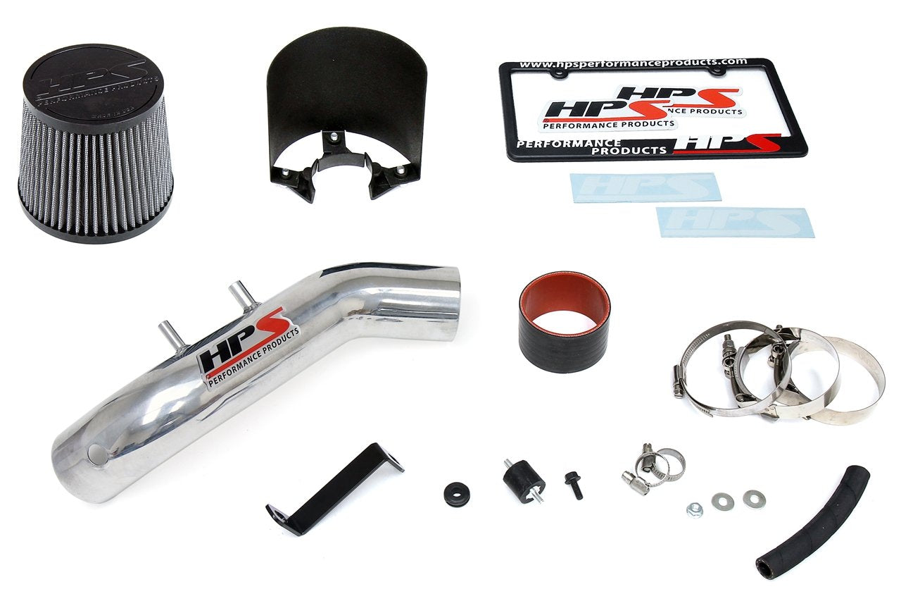 HPS Shortram Air Intake Kit 2003-2006 Honda Accord 2.4L without MAF Sensor, Includes Heat Shield, Polish