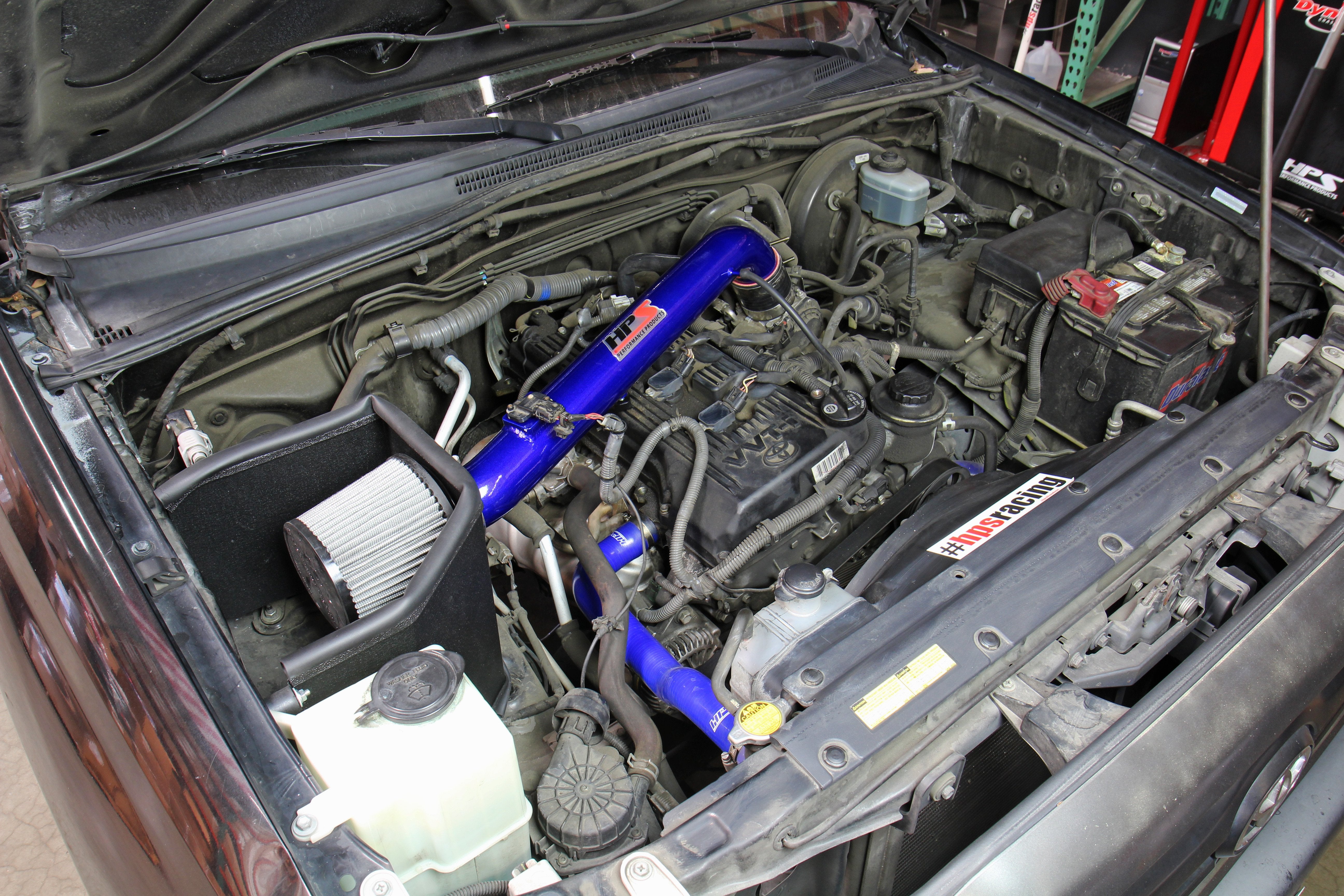 HPS Shortram Air Intake Kit 2005-2017 Toyota Tacoma 2.7L 4CyL, Includes Heat Shield, Blue
