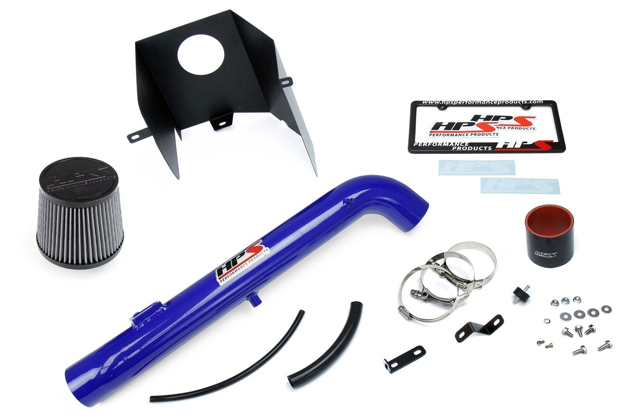 HPS Shortram Air Intake Kit 2005-2017 Toyota Tacoma 2.7L 4CyL, Includes Heat Shield, Blue