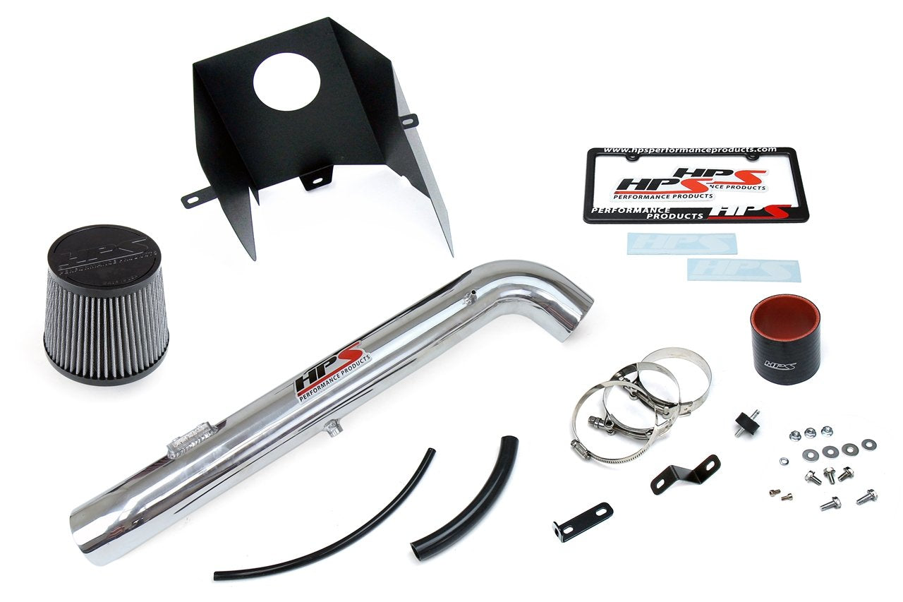 HPS Shortram Air Intake Kit 2005-2017 Toyota Tacoma 2.7L 4CyL, Includes Heat Shield, Polish