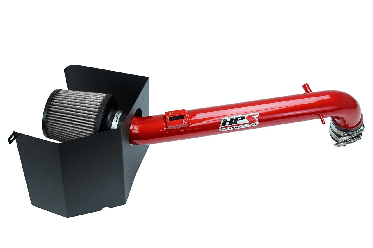 HPS Shortram Air Intake Kit 2005-2017 Toyota Tacoma 2.7L 4CyL, Includes Heat Shield, Red