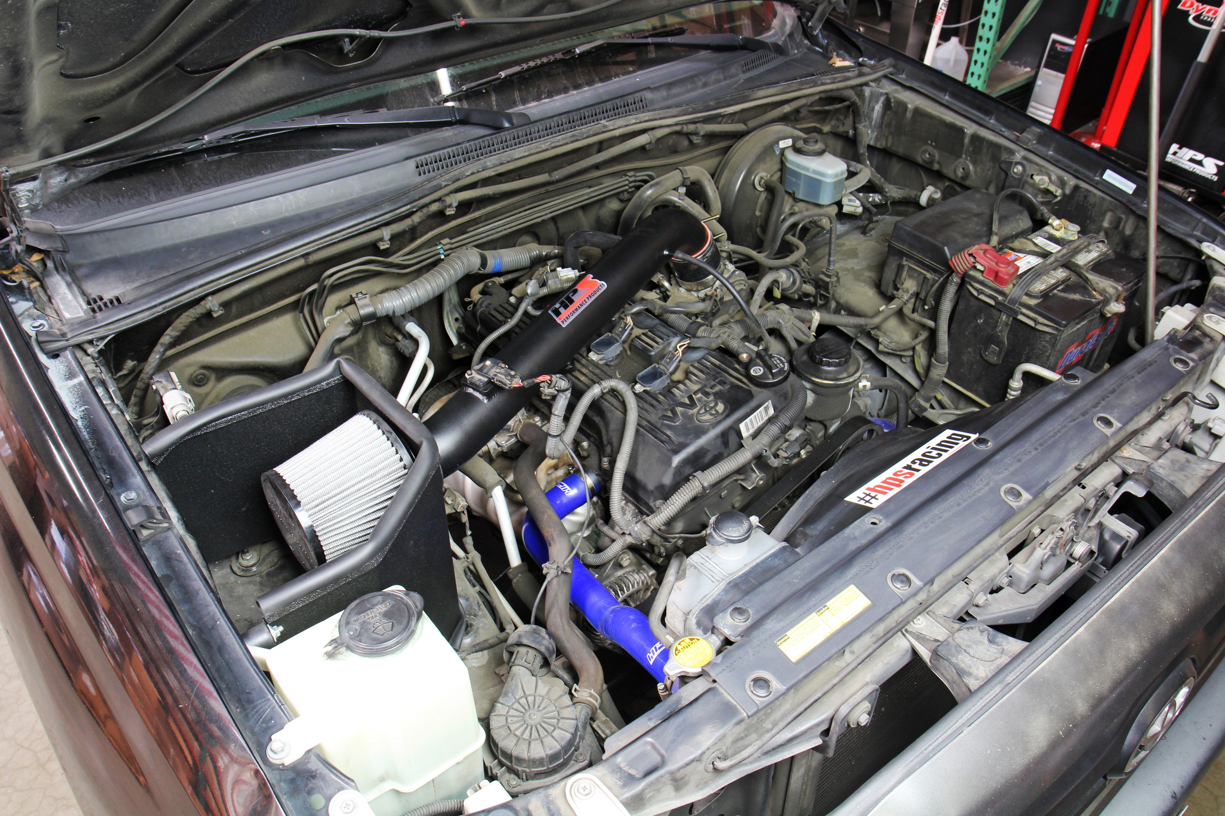 HPS Shortram Air Intake Kit 2005-2017 Toyota Tacoma 2.7L 4CyL, Includes Heat Shield, Black