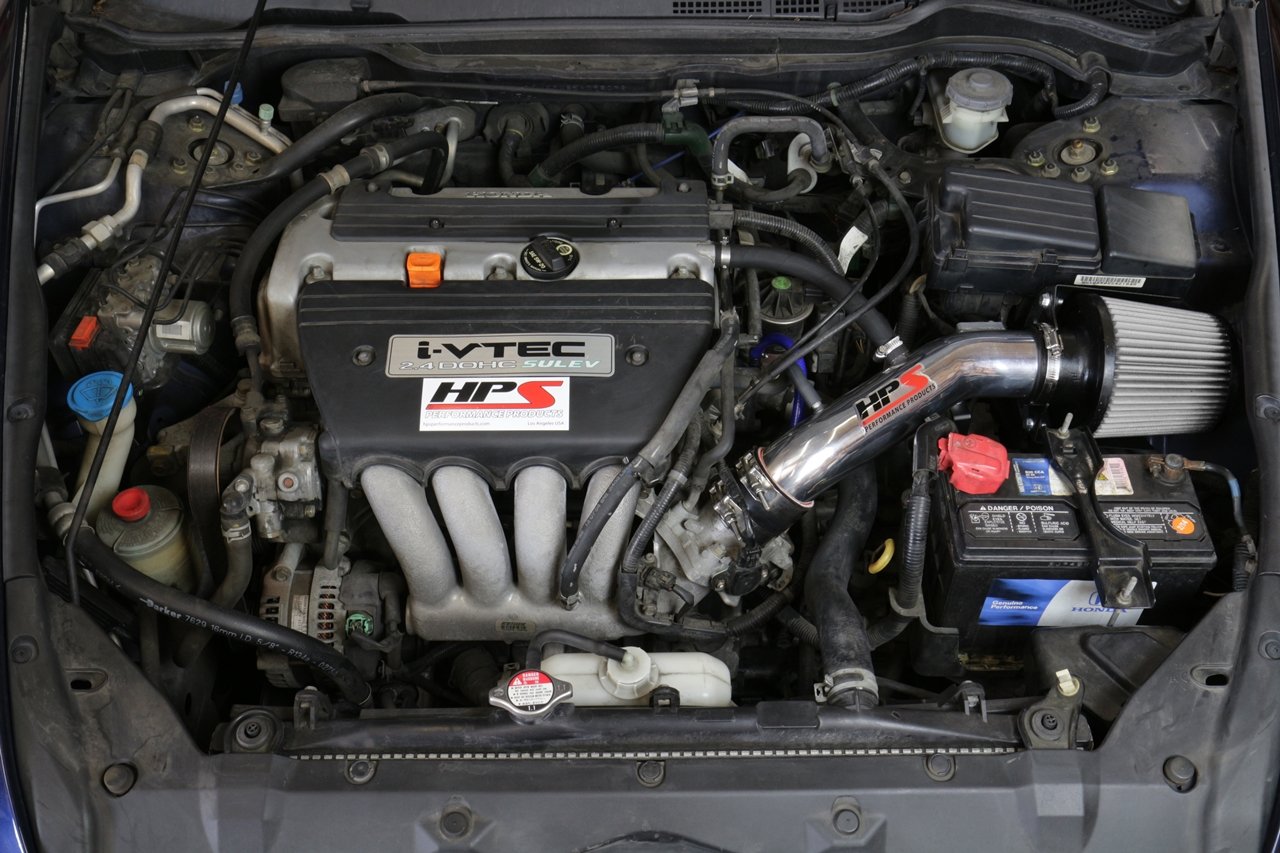 HPS Shortram Air Intake Kit 2003-2007 Honda Accord 2.4L with MAF Sensor SULEV, Includes Heat Shield, Black