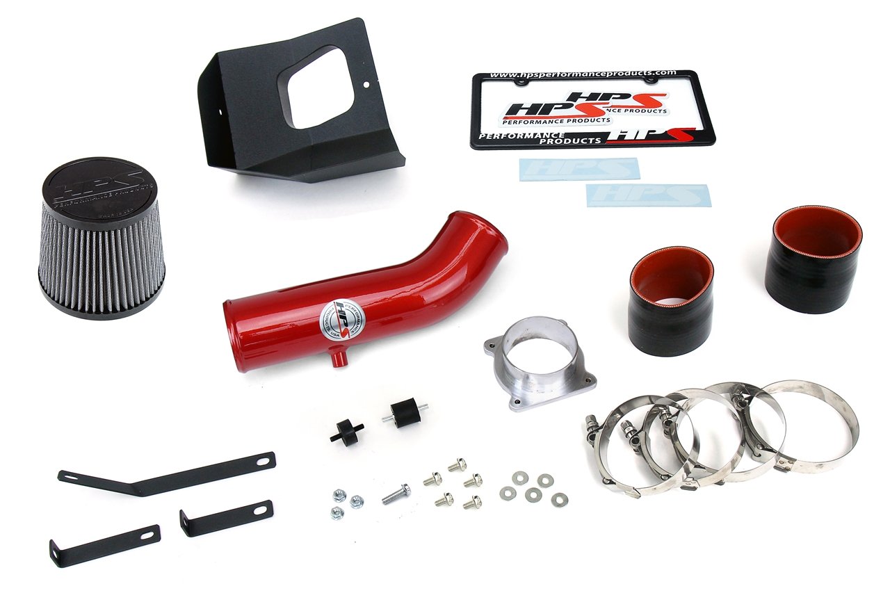 HPS Shortram Air Intake Kit 2003-2006 Nissan 350Z 3.5L V6, Includes Heat Shield, Red