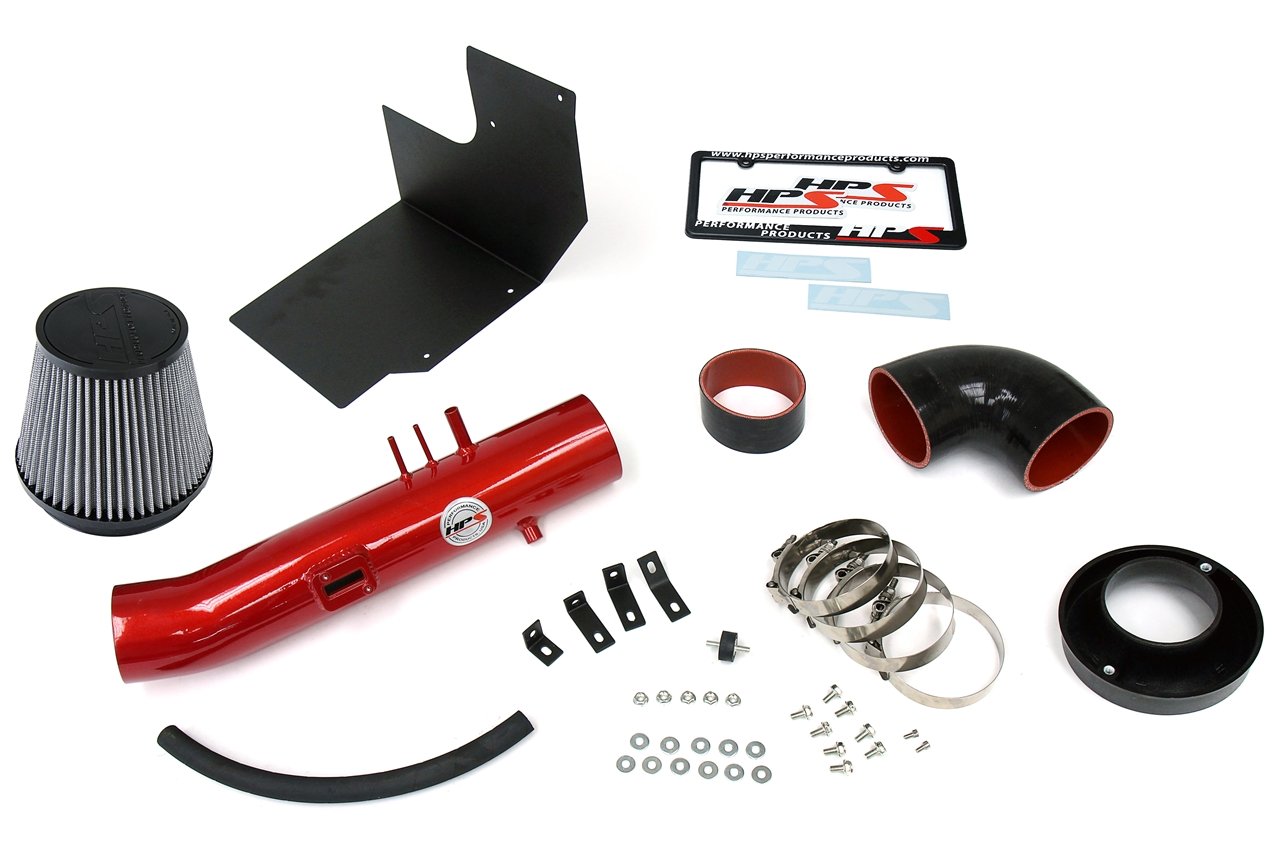 HPS Shortram Air Intake Kit 2005-2006 Toyota Tundra 4.7L V8, Includes Heat Shield, Red