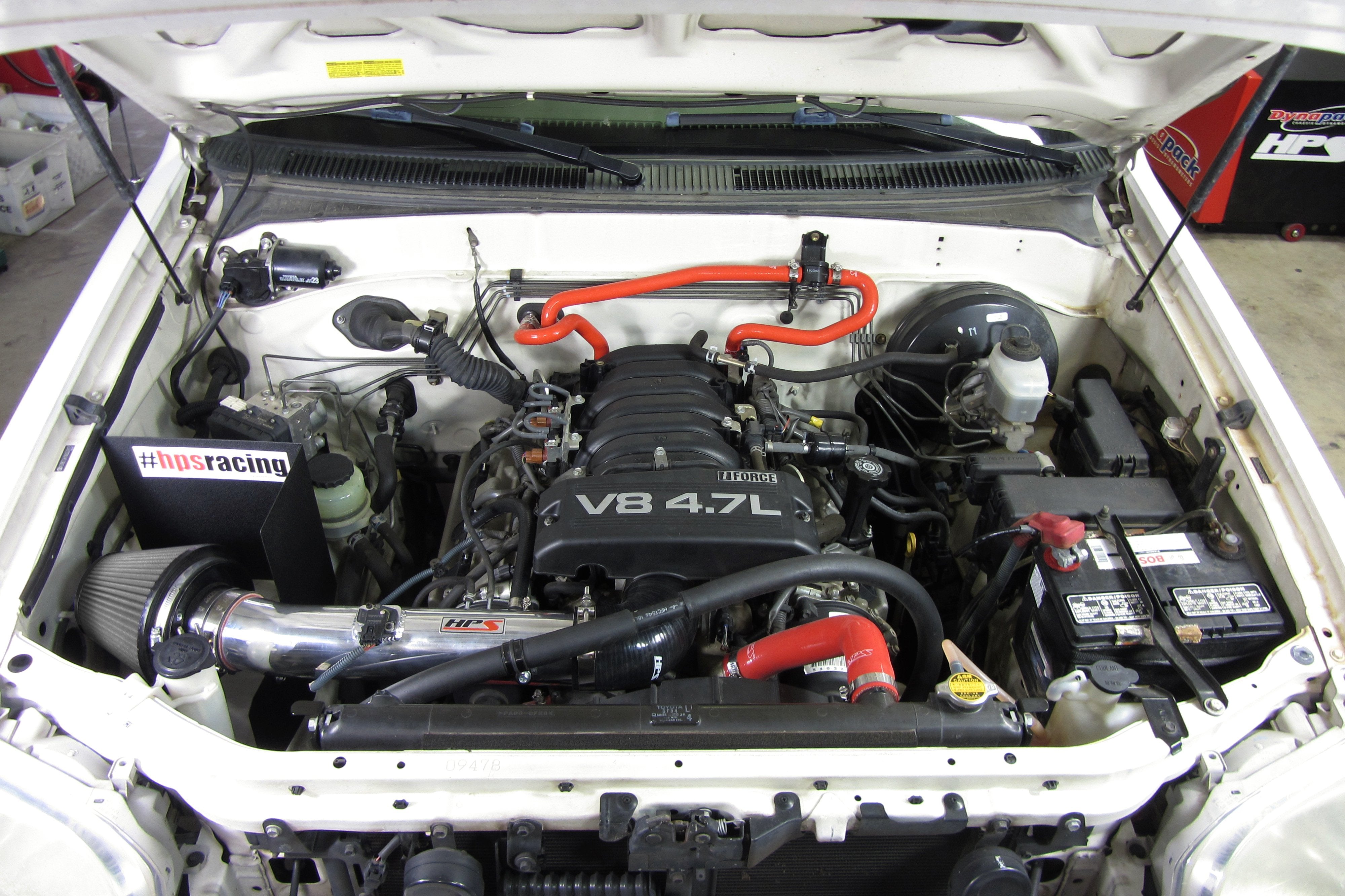 HPS Shortram Air Intake Kit 2005-2006 Toyota Tundra 4.7L V8, Includes Heat Shield, Red