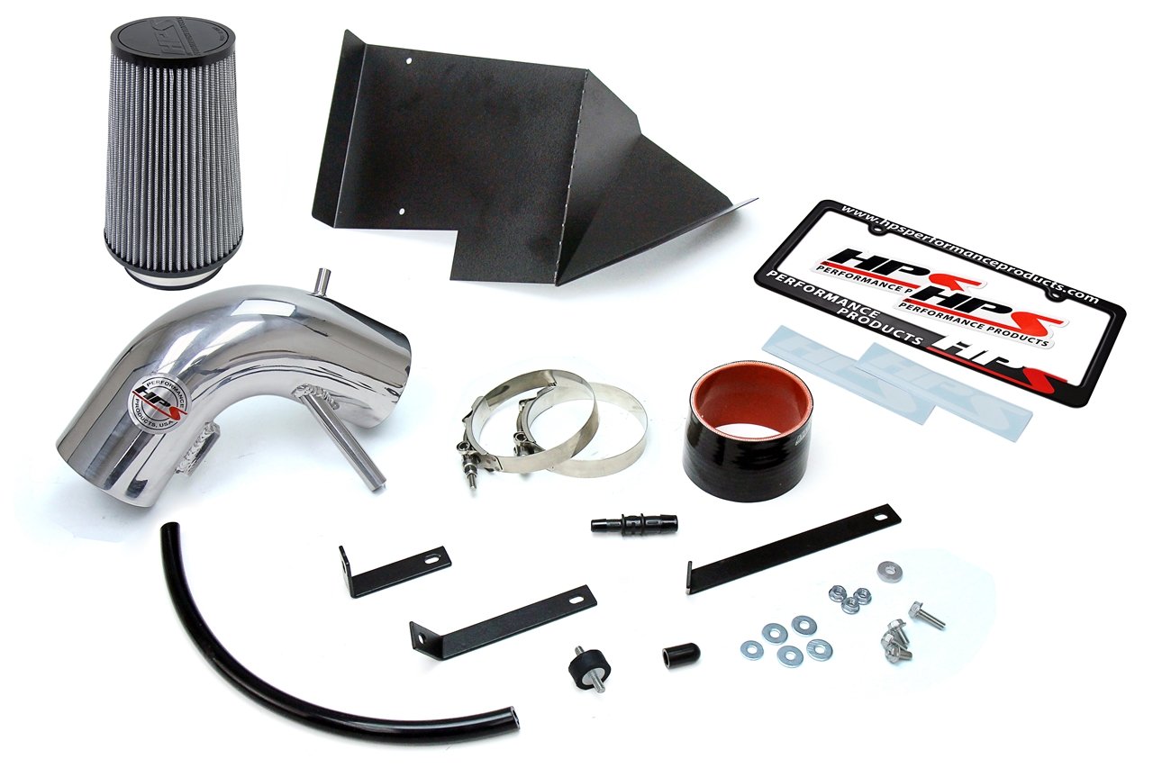 HPS Shortram Air Intake Kit 2013-2015 Hyundai Genesis Coupe 3.8L V6, Includes Heat Shield, Polish