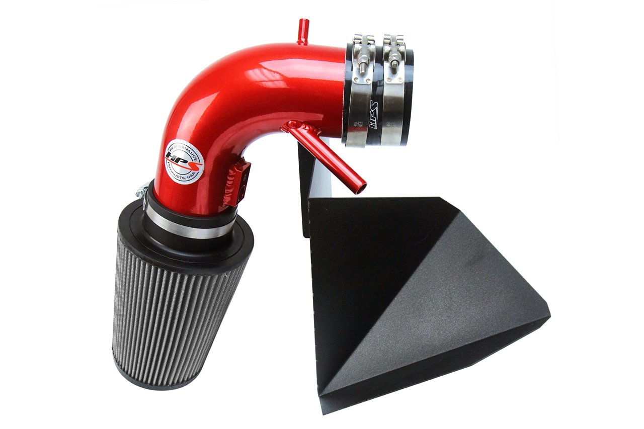 HPS Shortram Air Intake Kit 2013-2015 Hyundai Genesis Coupe 3.8L V6, Includes Heat Shield, Red