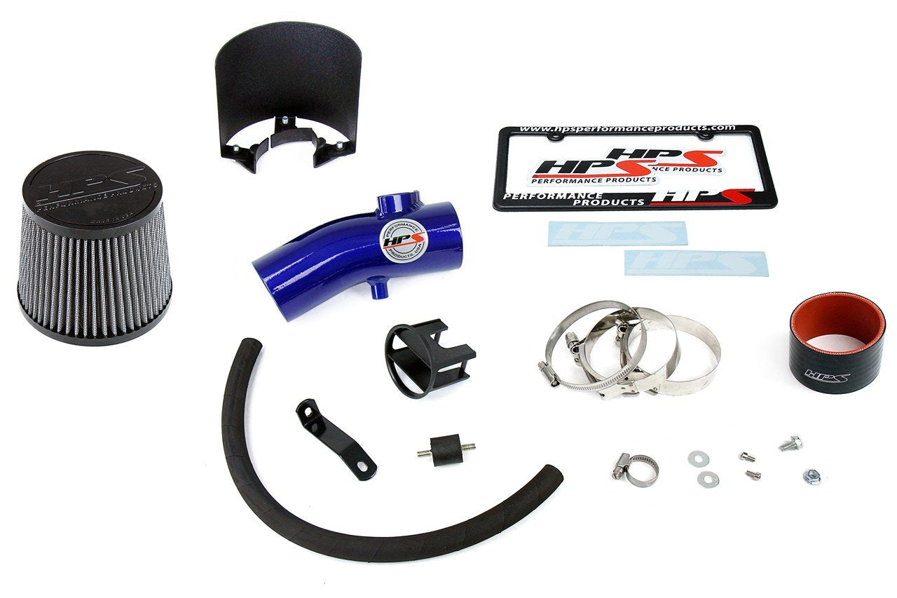 HPS Shortram Air Intake Kit 2012-2013 Mazda Mazda3 2.0L Skyactiv, Includes Heat Shield, Blue