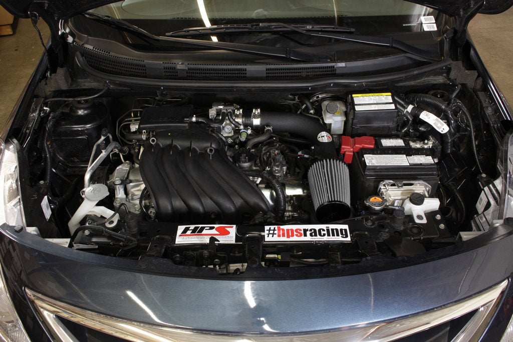 HPS Shortram Air Intake Kit 2012-2016 Nissan Versa 1.6L, Black