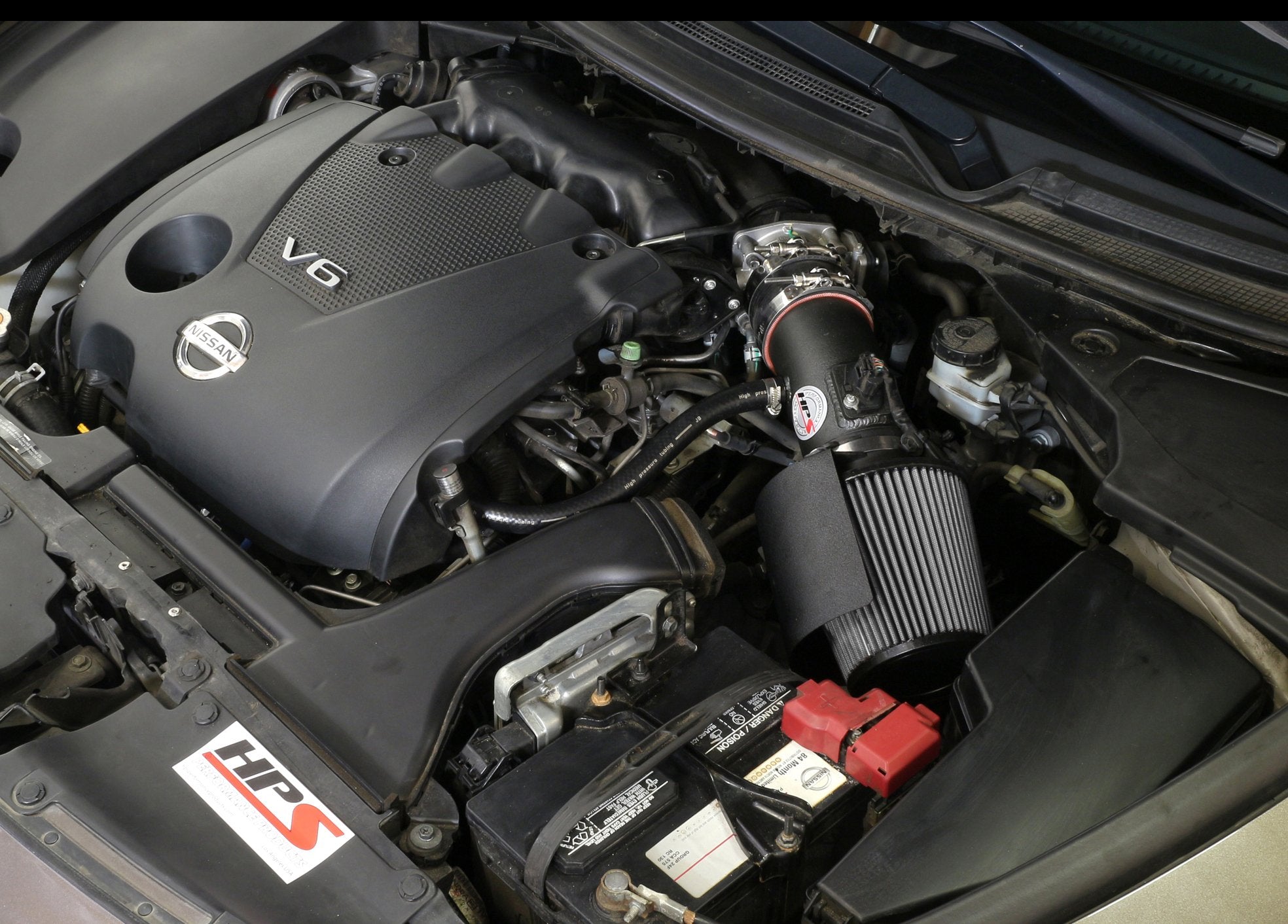 HPS Performance Shortram Air Intake Kit 2009-2017 Nissan Maxima V6 3.5L, Includes Heat Shield, Black