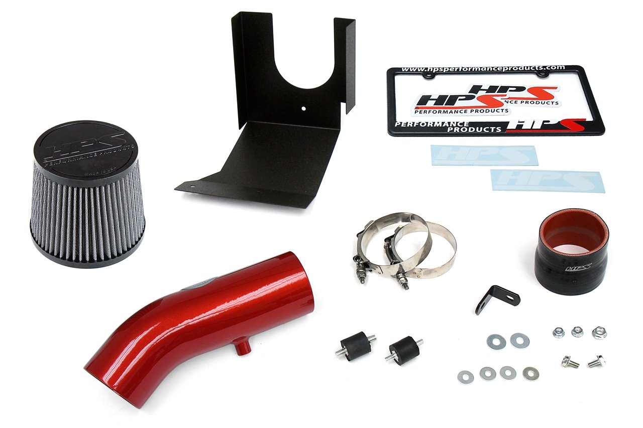 HPS Shortram Air Intake Kit 2011-2016 Hyundai Elantra 1.8L, Includes Heat Shield, Red