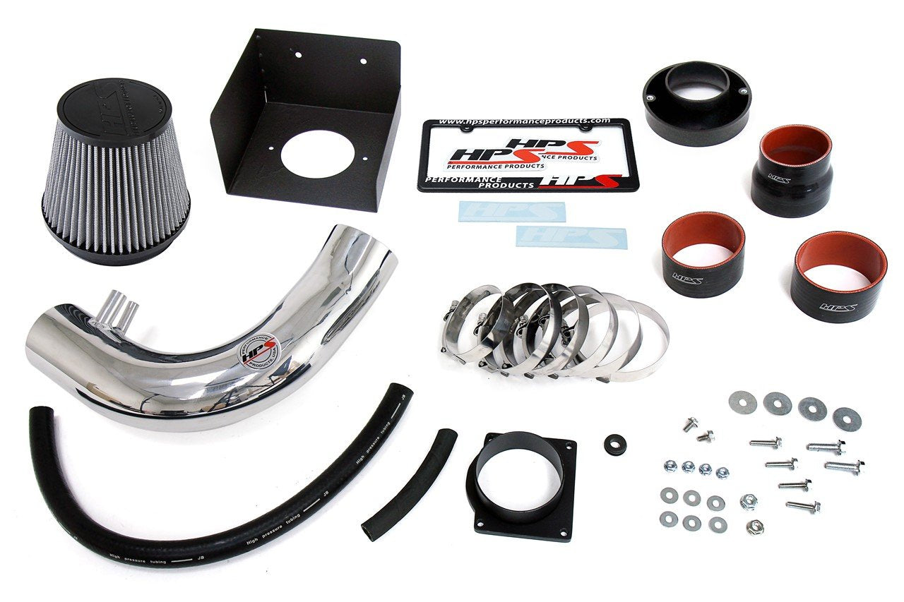 HPS Shortram Air Intake Kit 2001-2003 Ford Lobo 5.4L V8, Includes Heat Shield, Polish