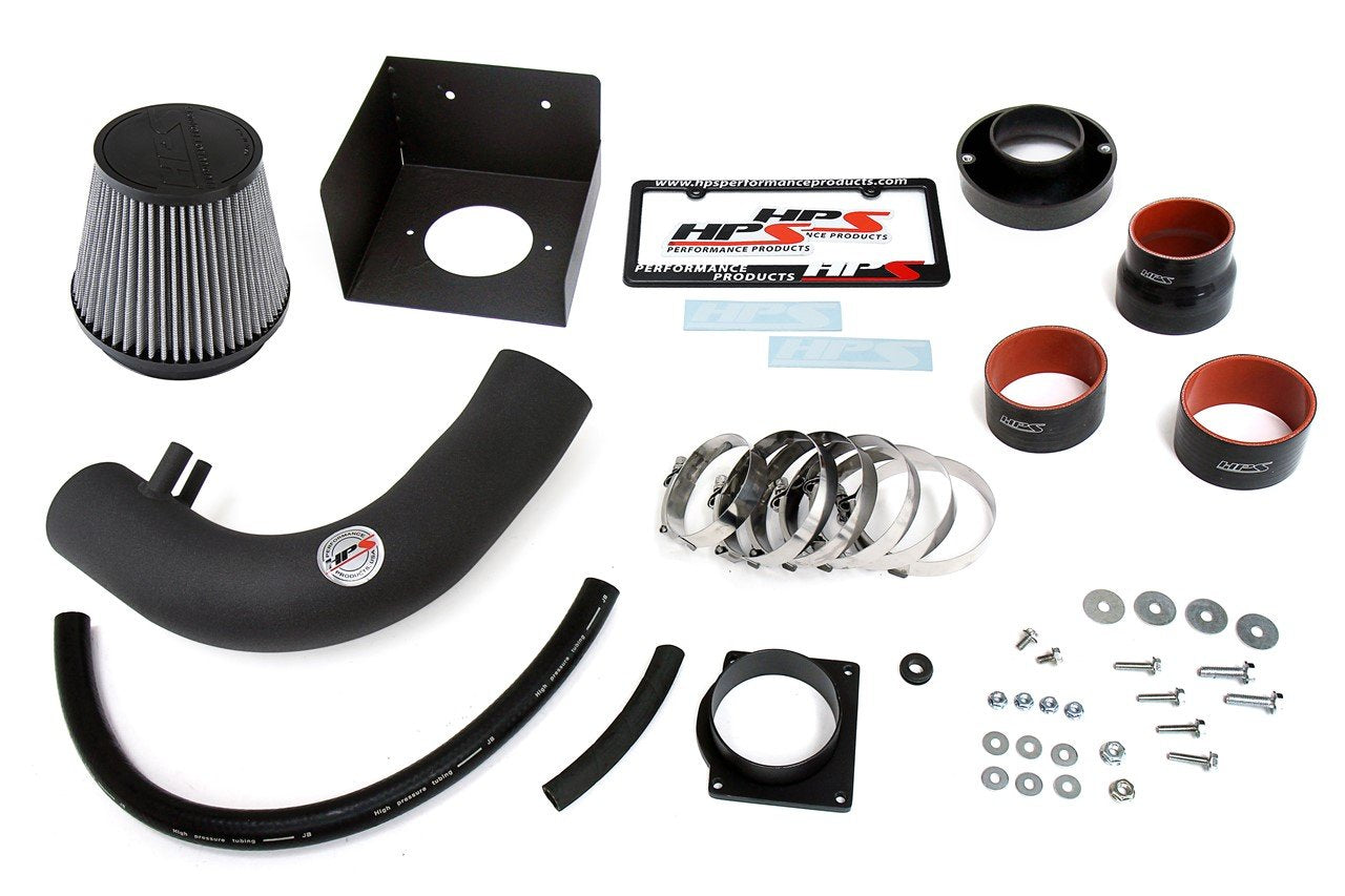 HPS Shortram Air Intake Kit 2001-2003 Ford Lobo 5.4L V8, Includes Heat Shield, Black