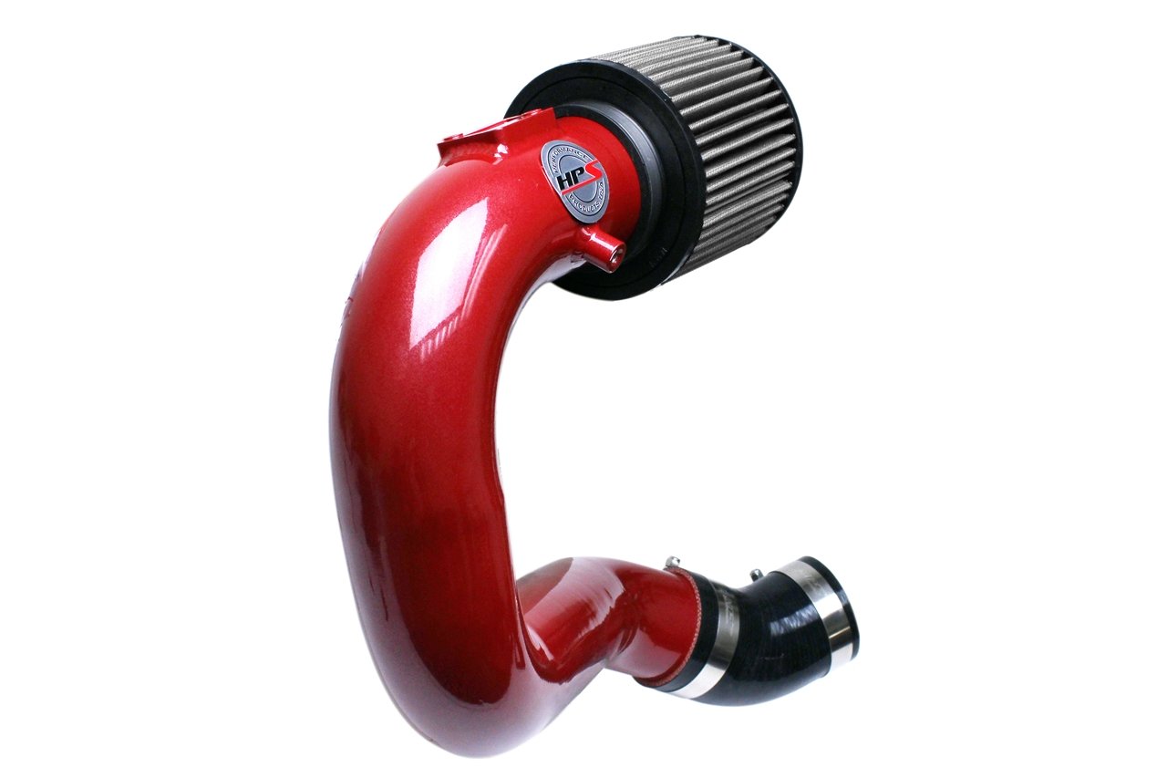 HPS Shortram Air Intake Kit 2015-2017 Subaru WRX 2.0L Turbo, Includes Heat Shield, Red