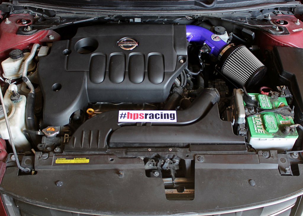 HPS Shortram Air Intake Kit 2007-2012 Nissan Altima 2.5L 4Cyl, Includes Heat Shield, Blue