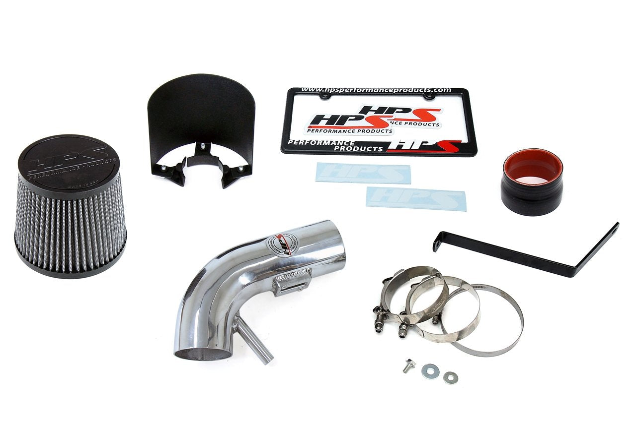 HPS Shortram Air Intake Kit 2007-2012 Nissan Altima 2.5L 4Cyl, Includes Heat Shield, Polish