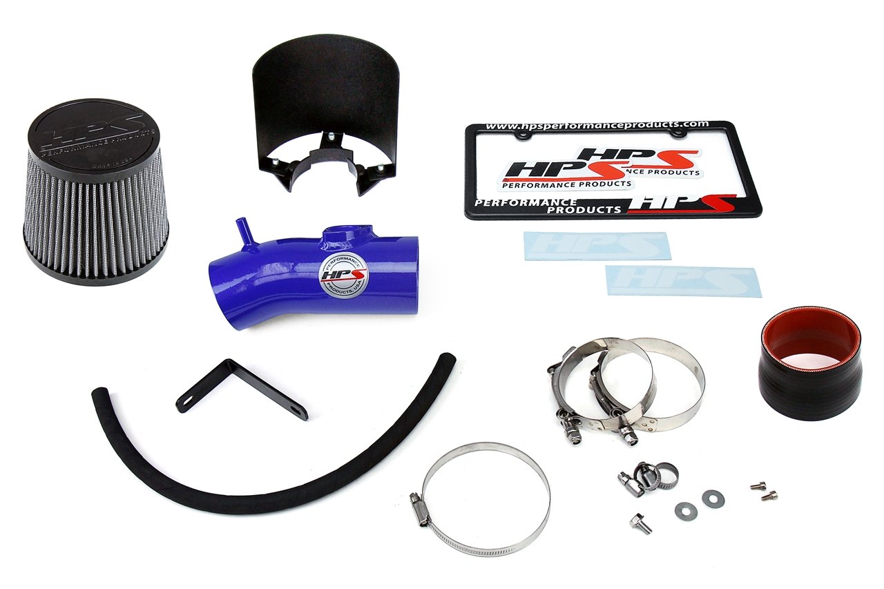 HPS Shortram Air Intake Kit 2014-2017 Mazda Mazda6 2.5L Skyactiv, Includes Heat Shield, Blue