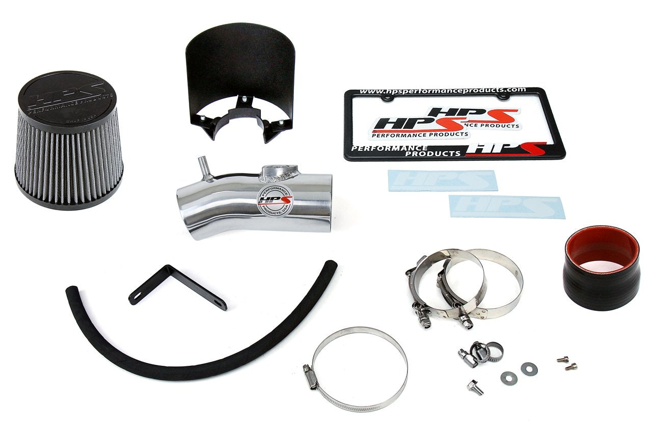 HPS Shortram Air Intake Kit 2014-2017 Mazda Mazda6 2.5L Skyactiv, Includes Heat Shield, Polish