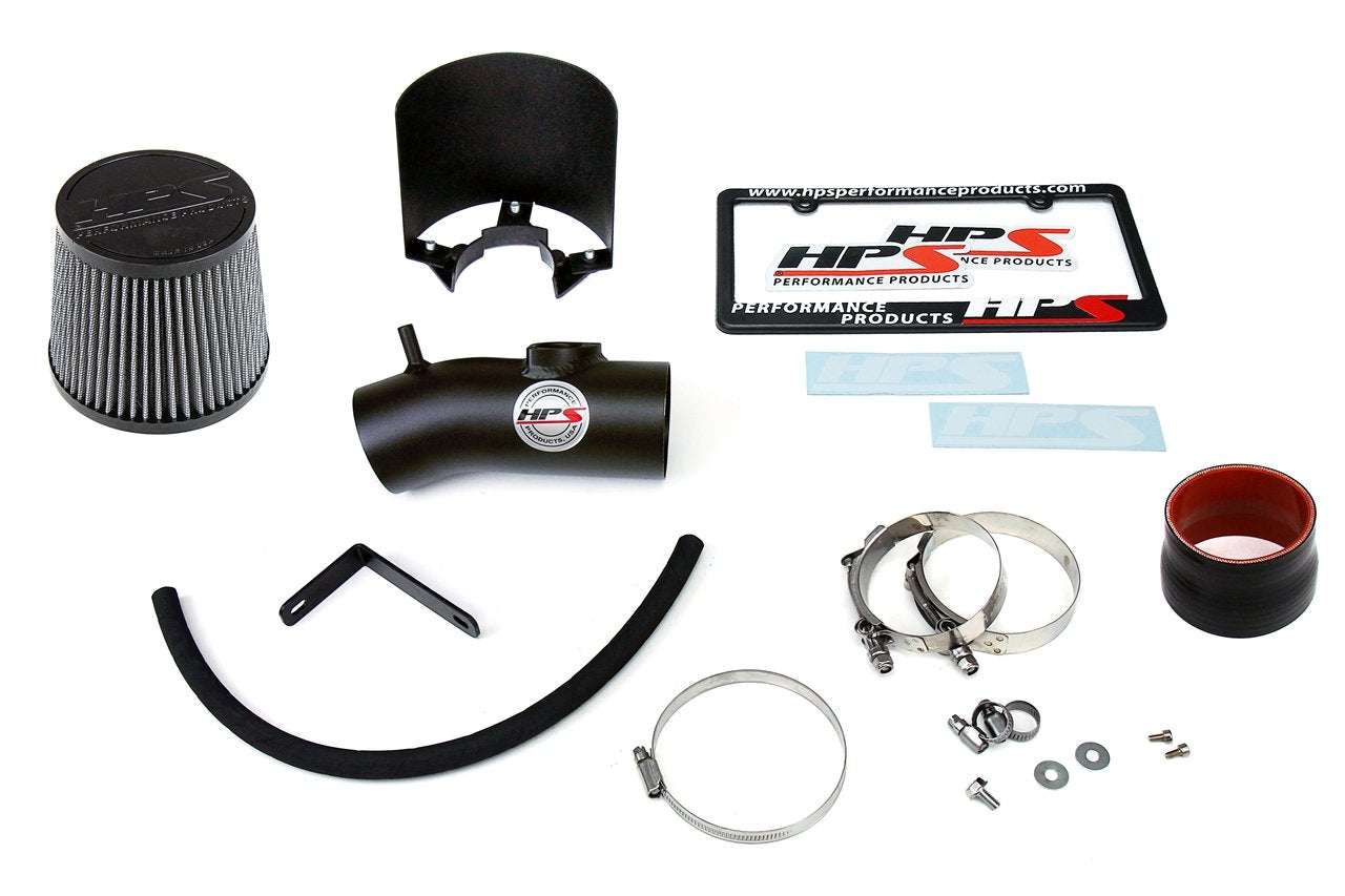 HPS Shortram Air Intake Kit 2014-2017 Mazda Mazda6 2.5L Skyactiv, Includes Heat Shield, Black