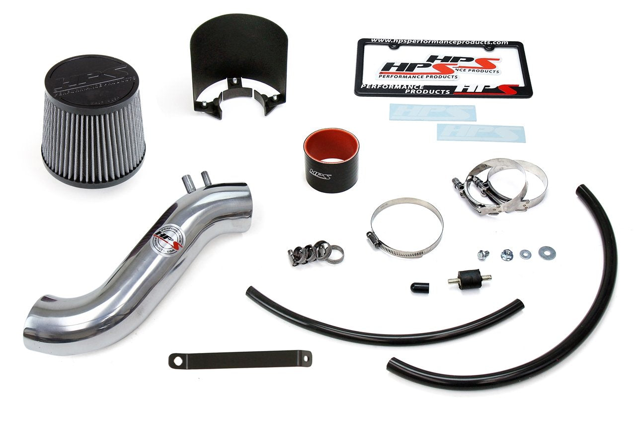 HPS Shortram Air Intake Kit 2016-2018 Kia Optima 2.4L Non Turbo, Includes Heat Shield, Polish