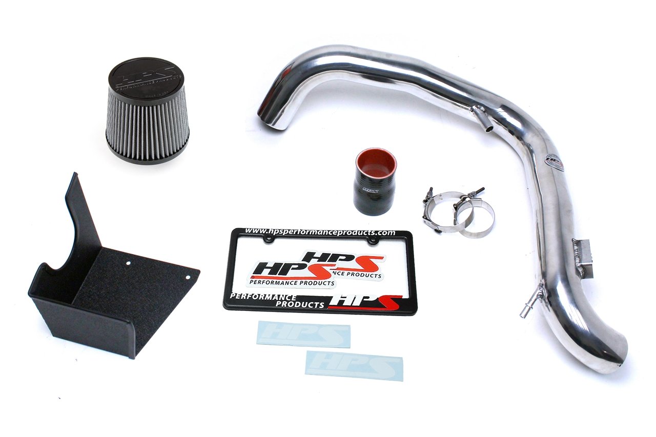 HPS Shortram Air Intake Kit 2014-2015 Ford Fiesta ST 1.6L Turbo, Includes Heat Shield, Polish