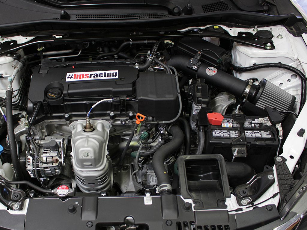 HPS Shortram Air Intake Kit 2013-2017 Honda Accord 2.4L, Includes Heat Shield, Black