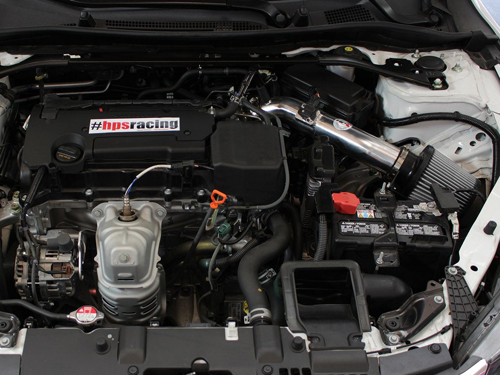 HPS Shortram Air Intake Kit 2013-2017 Honda Accord 2.4L, Includes Heat Shield, Polish