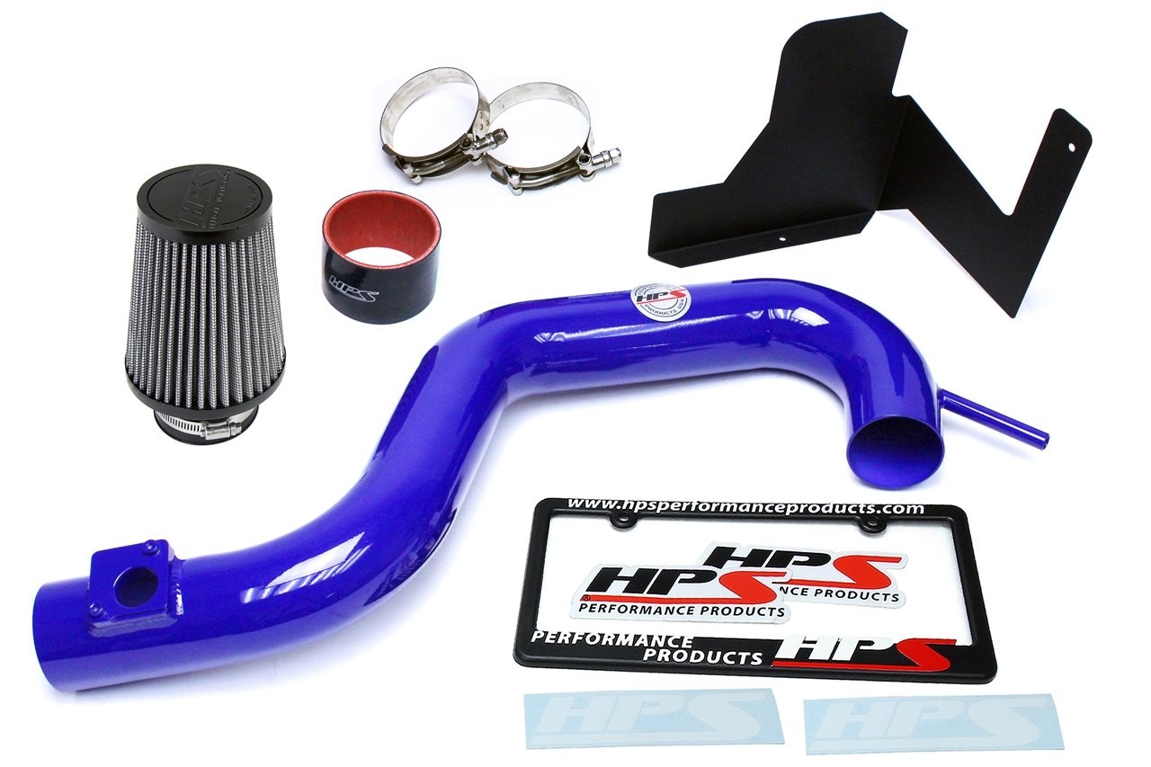 HPS Shortram Air Intake Kit 2010-2012 Subaru Outback 2.5L Non Turbo, Includes Heat Shield, Blue