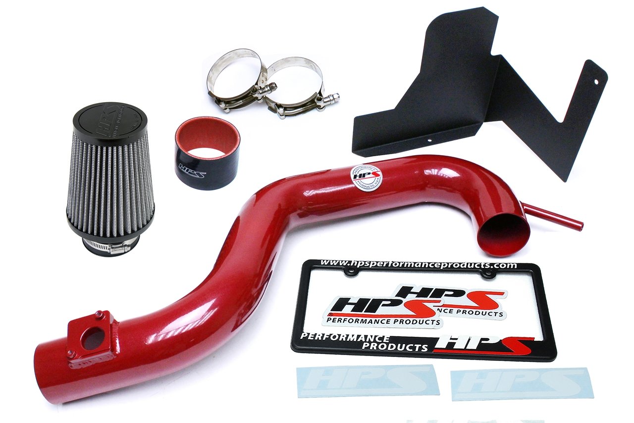 HPS Shortram Air Intake Kit 2010-2012 Subaru Outback 2.5L Non Turbo, Includes Heat Shield, Red